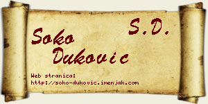Soko Duković vizit kartica